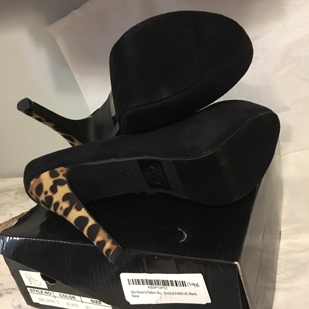 Ollio women’s leopard stilettos pump heels - Picture 6 of 7